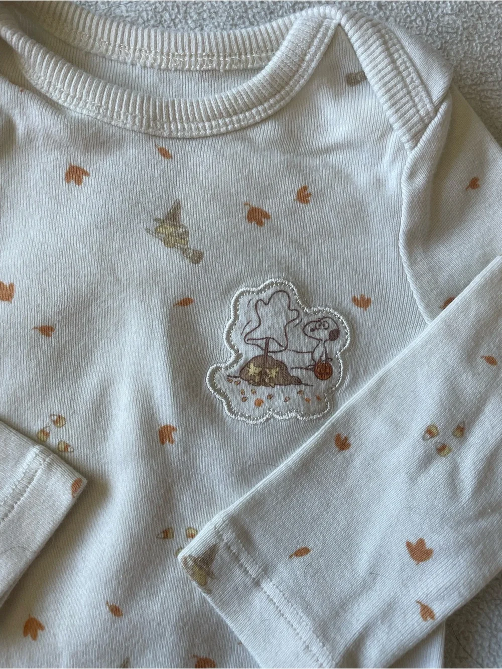 Snoopy onesie and pants matching fall set, 0-3M